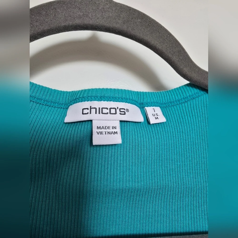 Chico's Blue Ruffled Sleeveless Blouse - Picture 4 of 6